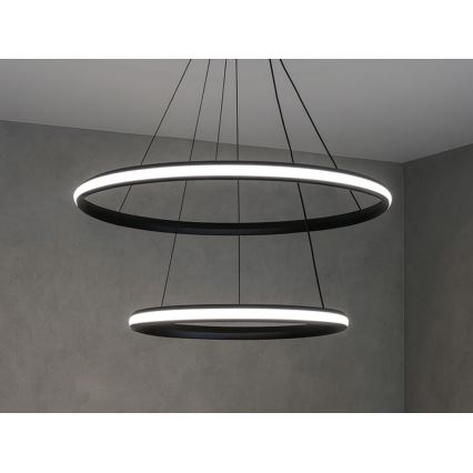 LED luster s mogućnošću prigušivanja na sajli LED/90W/230V 3000-6500K Ø 60 cm + daljinski upravljač