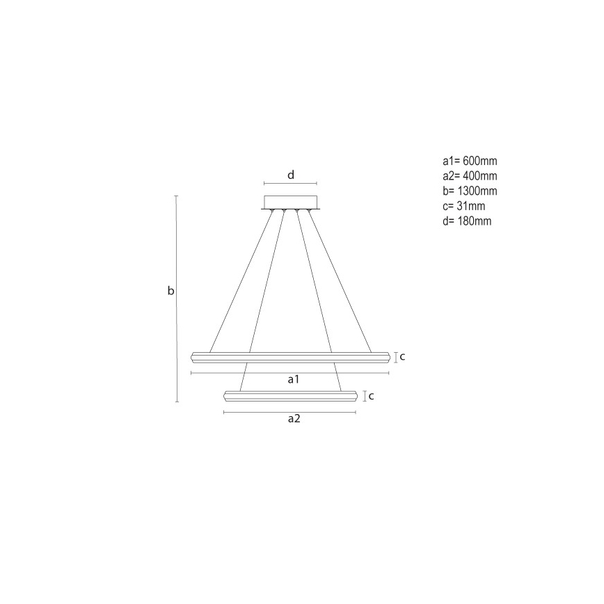 LED luster s mogućnošću prigušivanja na sajli LED/90W/230V 3000-6500K Ø 60 cm + daljinski upravljač