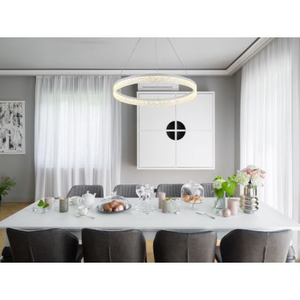LED luster s mogućnošću prigušivanja na užetu ALIANZ LED/60W/230V 3000-6000K Ø 80 cm + daljinski upravljač