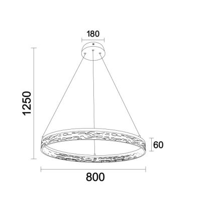 LED luster s mogućnošću prigušivanja na užetu ALIANZ LED/60W/230V 3000-6000K Ø 80 cm + daljinski upravljač