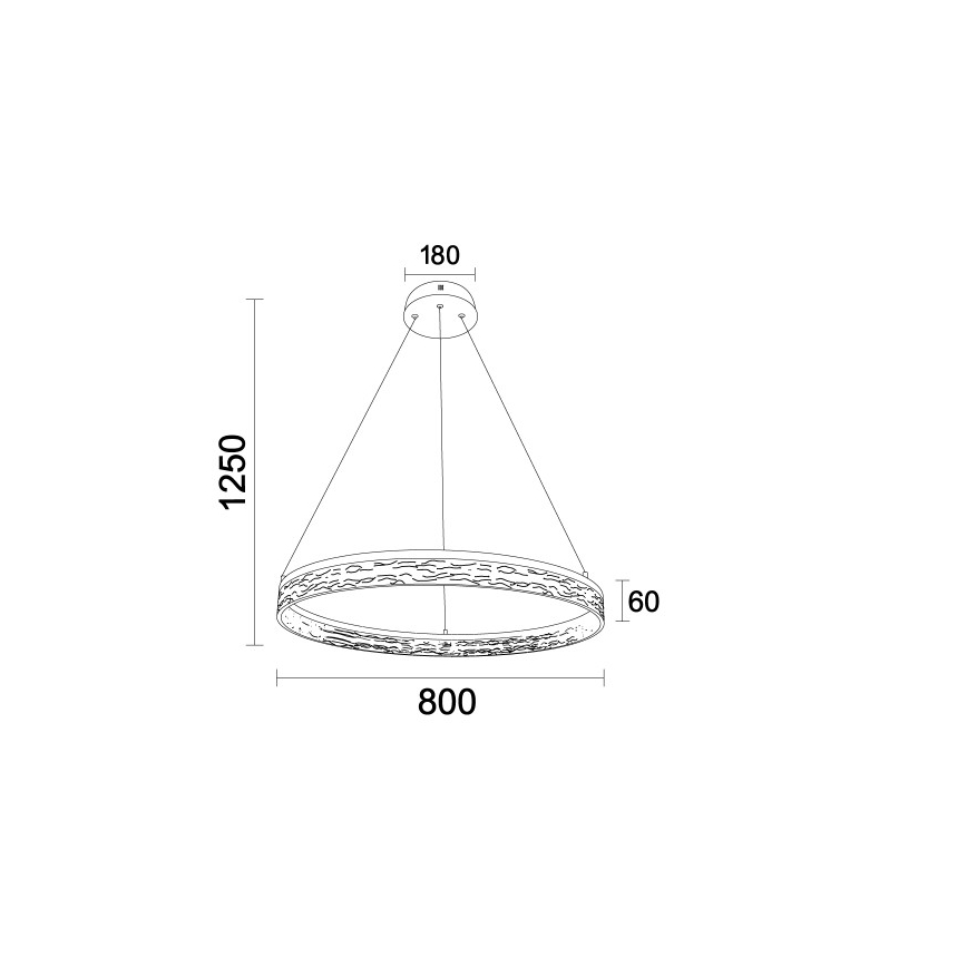 LED luster s mogućnošću prigušivanja na užetu ALIANZ LED/60W/230V 3000-6000K Ø 80 cm + daljinski upravljač