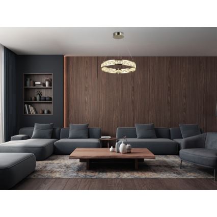 LED kristalni luster na sajli ENRIQUE s mogućnošću prigušivanja LED/40W//230V 3000-6000K promjer 60 cm + daljinski upravljač