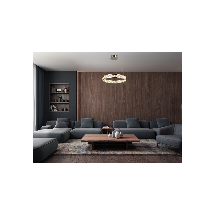 LED kristalni luster na sajli ENRIQUE s mogućnošću prigušivanja LED/40W//230V 3000-6000K promjer 60 cm + daljinski upravljač