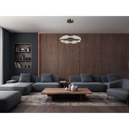 LED kristalni luster na sajli ENRIQUE s mogućnošću prigušivanja LED/40W//230V 3000-6000K promjer 60 cm + daljinski upravljač