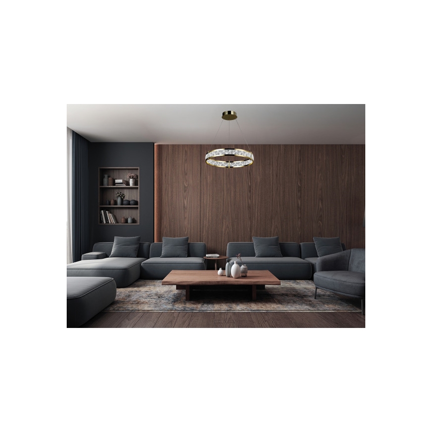 LED kristalni luster na sajli ENRIQUE s mogućnošću prigušivanja LED/40W//230V 3000-6000K promjer 60 cm + daljinski upravljač