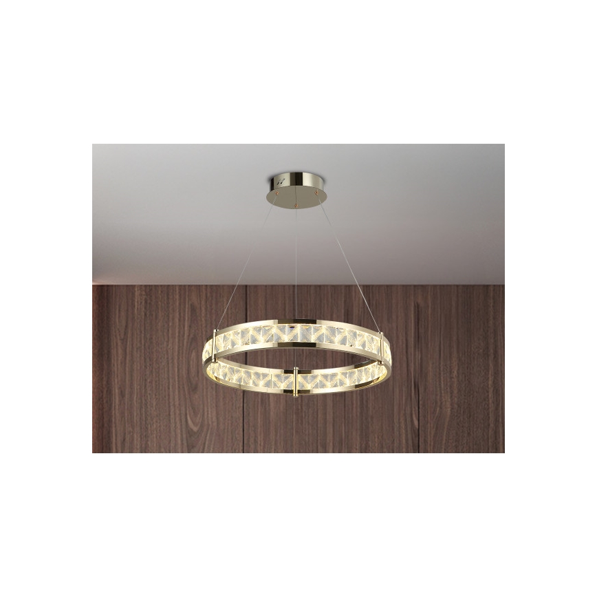 LED kristalni luster na sajli ENRIQUE s mogućnošću prigušivanja LED/40W//230V 3000-6000K promjer 60 cm + daljinski upravljač