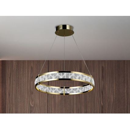 LED kristalni luster na sajli ENRIQUE s mogućnošću prigušivanja LED/40W//230V 3000-6000K promjer 60 cm + daljinski upravljač