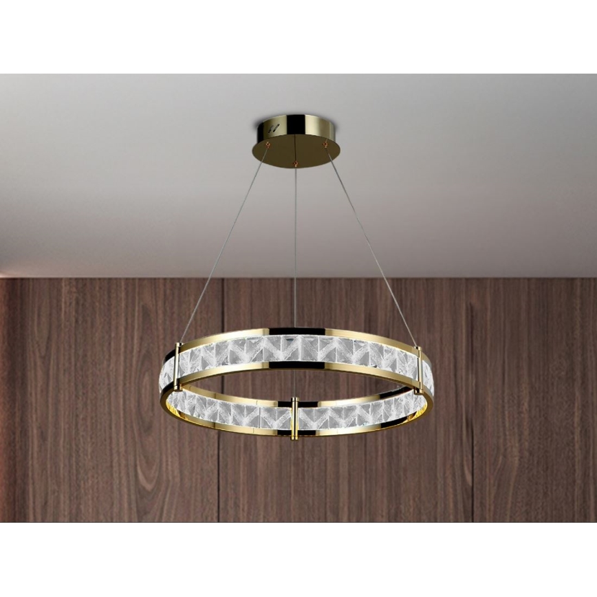 LED kristalni luster na sajli ENRIQUE s mogućnošću prigušivanja LED/40W//230V 3000-6000K promjer 60 cm + daljinski upravljač