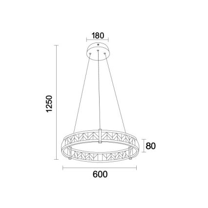 LED kristalni luster na sajli ENRIQUE s mogućnošću prigušivanja LED/40W//230V 3000-6000K promjer 60 cm + daljinski upravljač