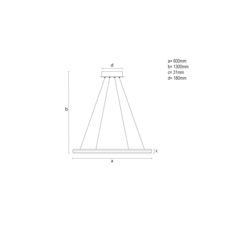 LED prigušivi luster na sajli LED/55W/230V 3000-6500K Ø 60 cm + daljinski upravljač