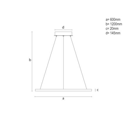 LED prigušivi luster na sajli LED/32W/230V 3000-6500K promjer 60 cm + daljinsko upravljanje