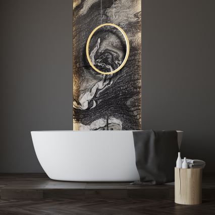 LED luster na užetu SATURNO LED/28W/230V promjer 50 cm IP44 zlatna