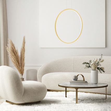 LED luster na užetu SATURNO LED/46W/230V promjer 80 cm IP44 zlatna