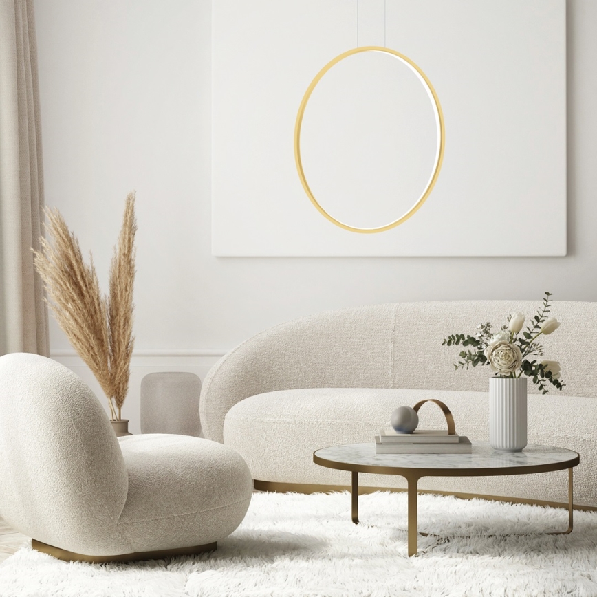 LED luster na užetu SATURNO LED/46W/230V promjer 80 cm IP44 zlatna