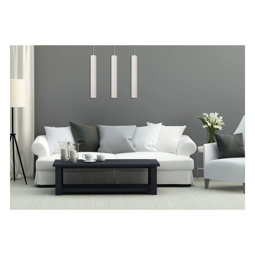 LED luster na užetu TUBA 3xGU10/4,8W/230V bijela