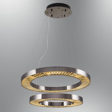 LED Luster visilac JESI LED/140W/230V 3000K promjer 100 cm srebrni