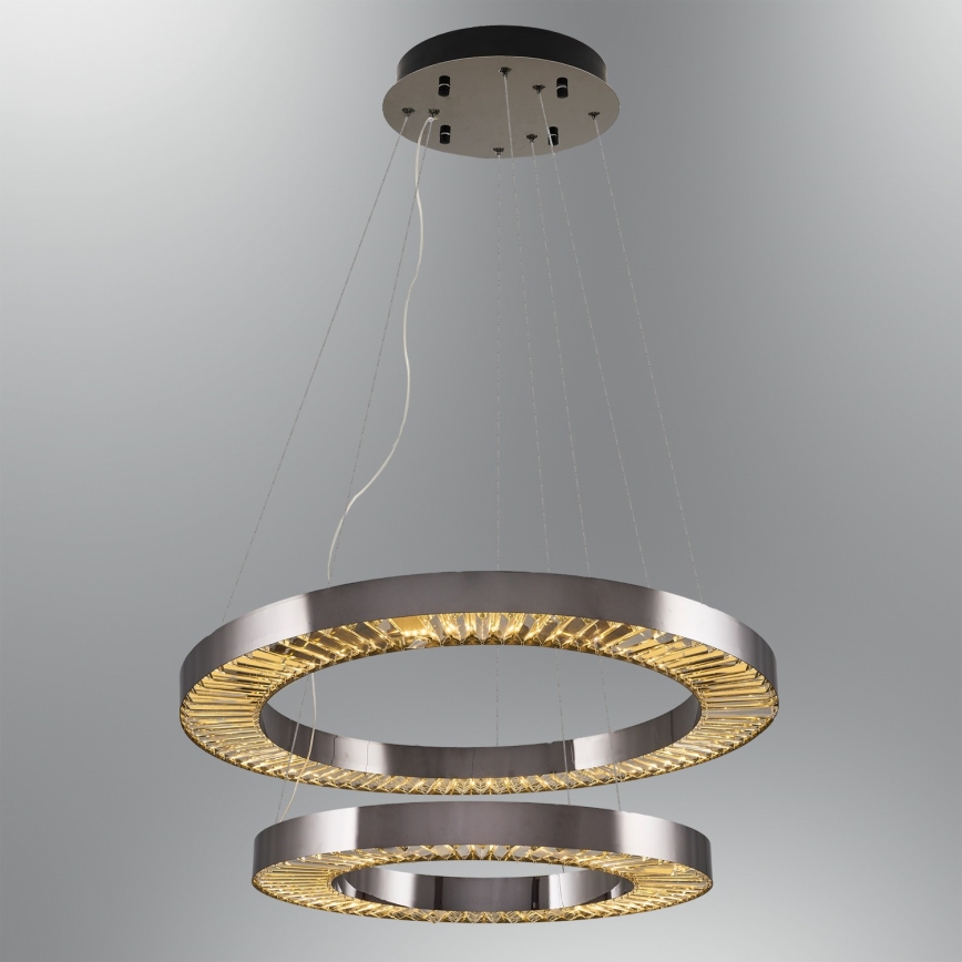 LED Luster visilac JESI LED/140W/230V 3000K promjer 100 cm srebrni