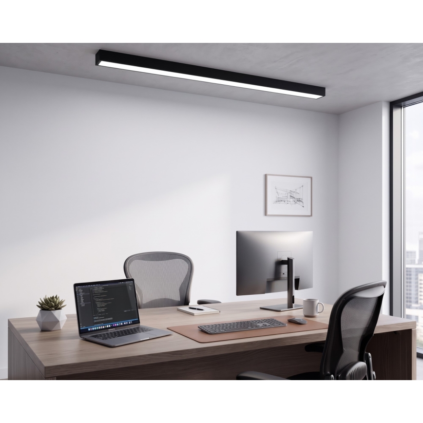 LED Nadgradna/luster na sajli LED/44W/230V 6000K 120 cm crna