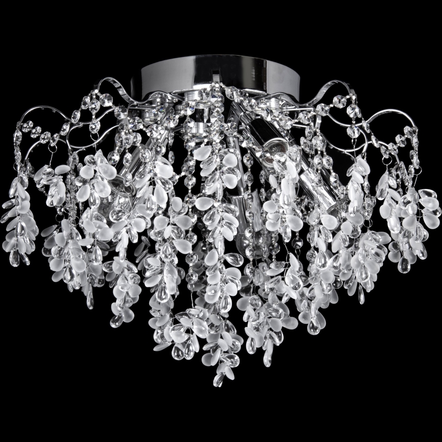 LED Nadgradni luster 5xE27/60W/230V + 5xLED/3W pr. 50 cm sjajni krom