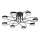 LED Nadgradni luster 8xLED/7W/230V crna
