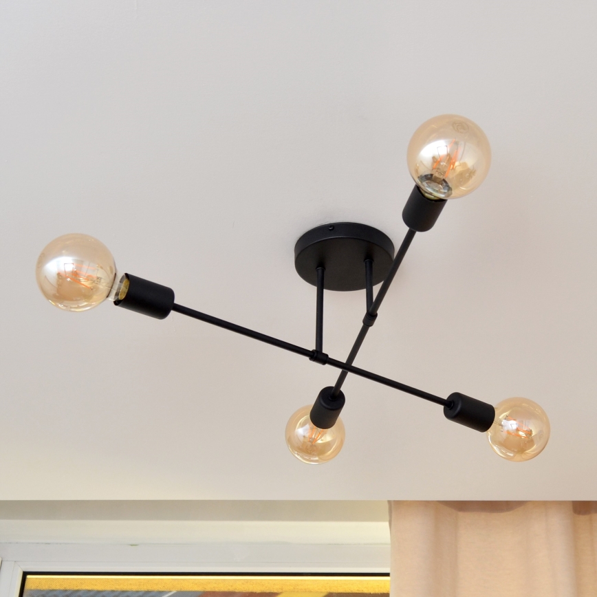 LED Nadgradni luster CAMBRIDGE 4xE27/8W/230V crna