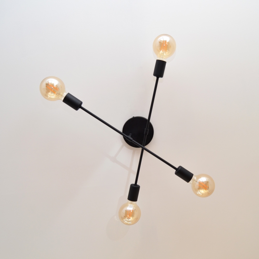 LED Nadgradni luster CAMBRIDGE 4xE27/8W/230V crna