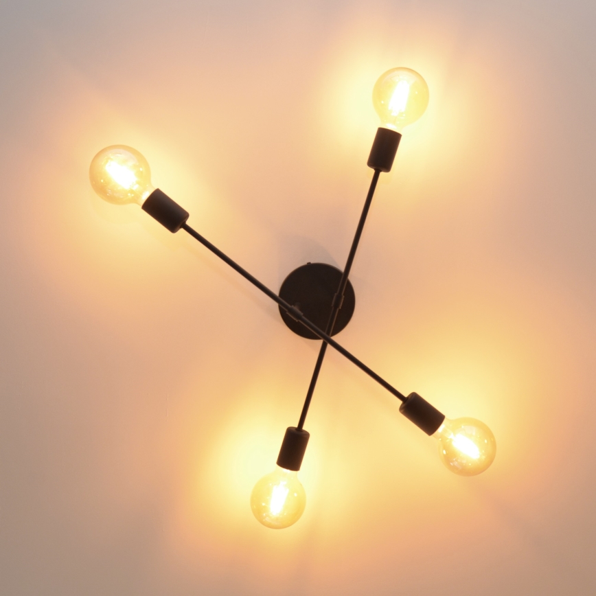 LED Nadgradni luster CAMBRIDGE 4xE27/8W/230V crna