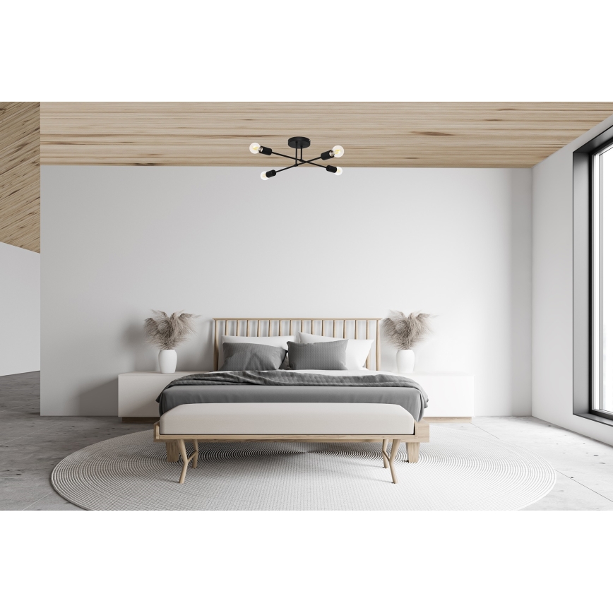 LED Nadgradni luster CAMBRIDGE 4xE27/8W/230V crna