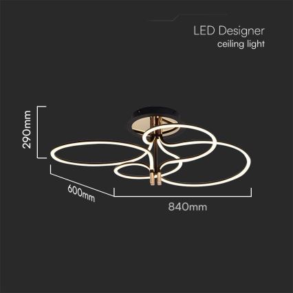 LED Nadgradni luster LED/36W/230V 3000K