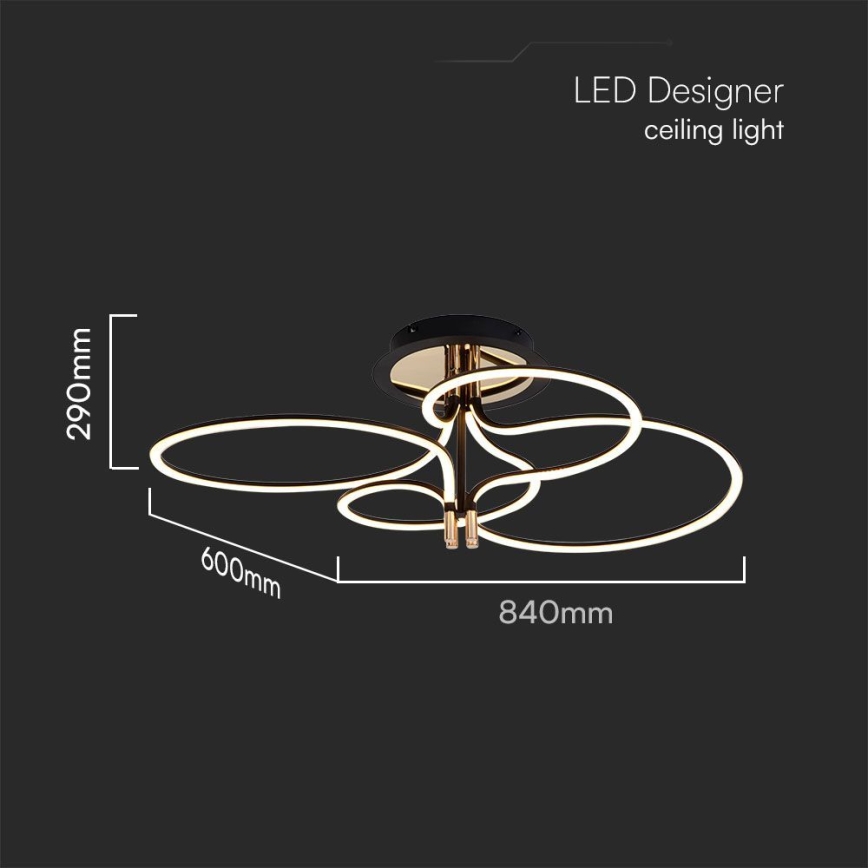 LED Nadgradni luster LED/36W/230V 3000K