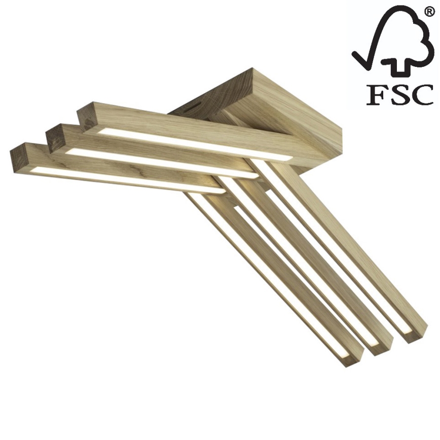 LED Nadgradni luster LINUS 6xLED/4,5W/230V mat hrast – FSC certificirano
