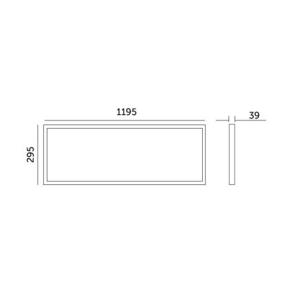 LED Nadgradni panel BRISBANE LED/36W/230V 4000K 29,5x119 cm crna