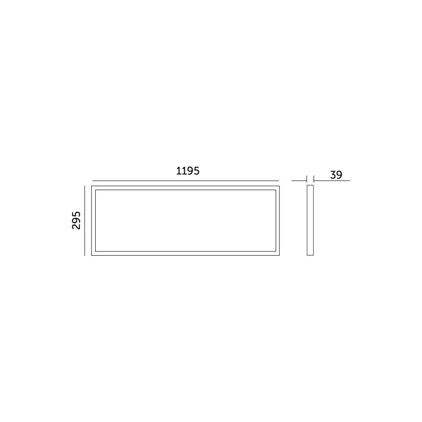 LED Nadgradni panel BRISBANE LED/36W/230V 4000K 29,5x119 cm crna