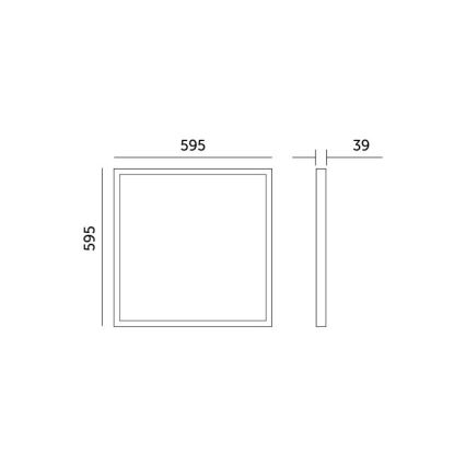 LED Nadgradni panel BRISBANE LED/36W/230V 4000K 59,5x59,5 cm crna