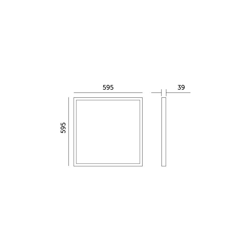 LED Nadgradni panel BRISBANE LED/36W/230V 4000K 59,5x59,5 cm crna