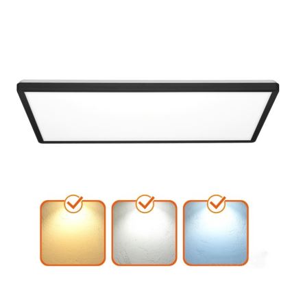 LED Nadgradni panel NIVERA LED/32W/230V IP54 3000/4000/6000K 29,5x59,5 cm crna