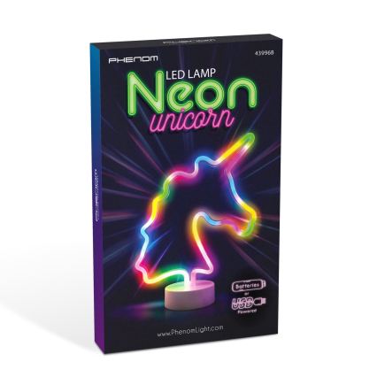 LED neonska stolna dekoracija LED/2W/3xAA USB jednorog