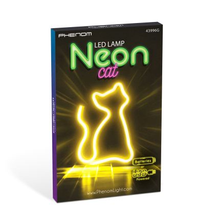 LED neonska stolna dekoracija LED/2W/3xAA USB mačka