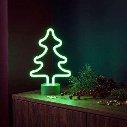 LED neonska stolna dekoracija LED/2W/3xAA USB stablo