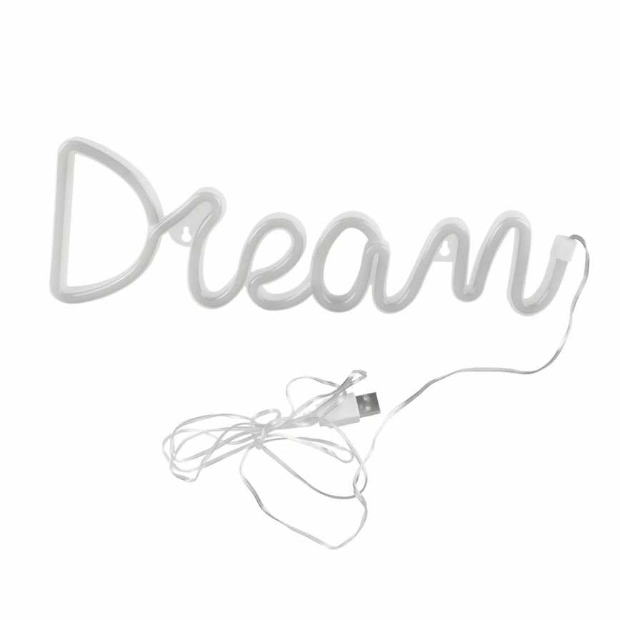 LED Neonska zidna dekoracija DREAM LED/3W/3xAA USB plava