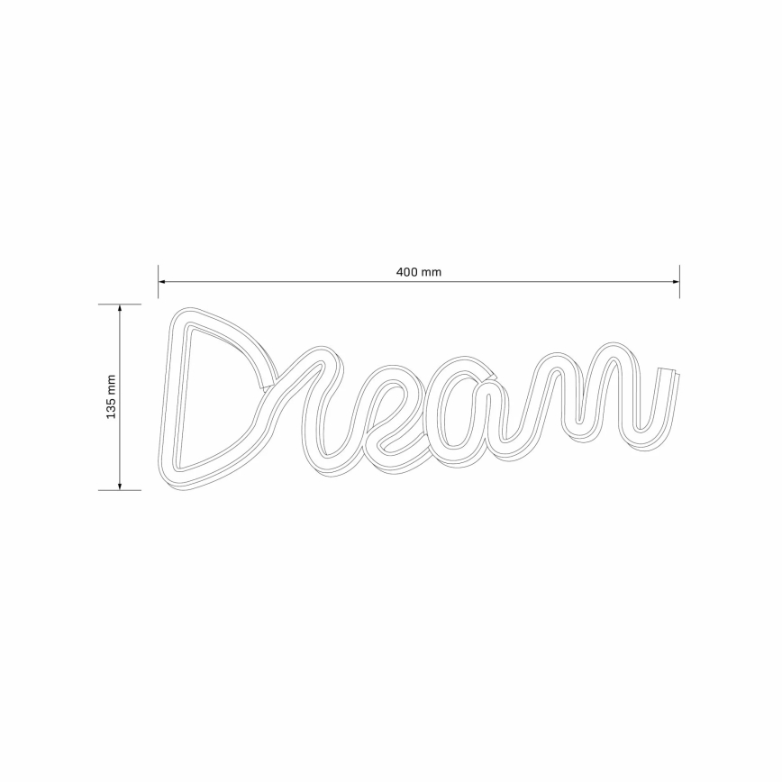 LED Neonska zidna dekoracija DREAM LED/3W/3xAA USB plava