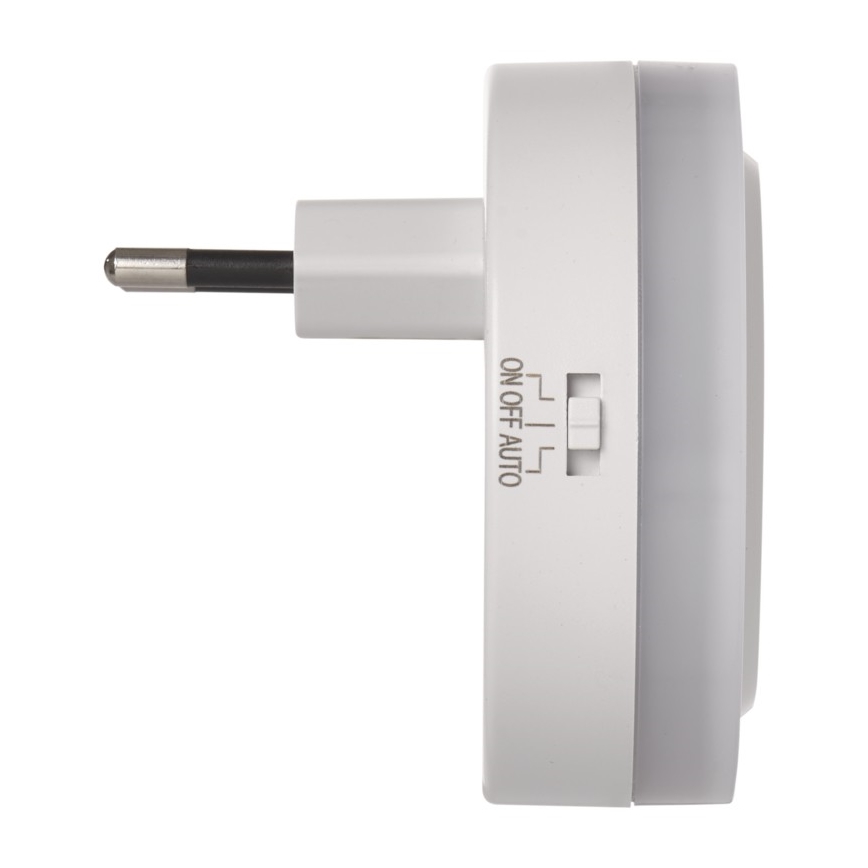 LED Noćna svjetiljka za utičnicu s fotosenzorom+2xUSB 3xLED/0,3W/230V