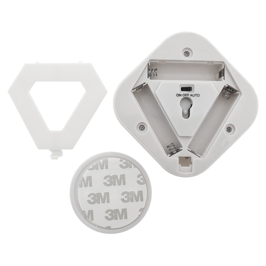 LED noćno svjetlo sa senzorom LED/0,5W/4,5V 3xAAA bijela