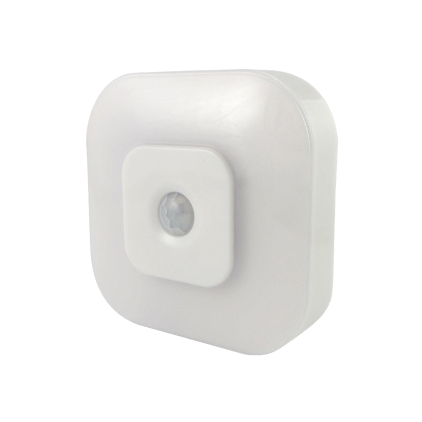 LED noćno svjetlo sa senzorom LED/0,5W/4,5V 3xAAA bijela