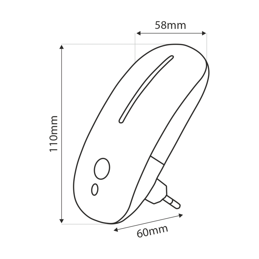 LED Noćno svjetlo sa senzorom LED/1W/230V bijela