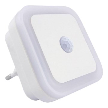 LED noćno svjetlo sa senzorom pokreta i sumraka LED/0,5W/230V bijelo