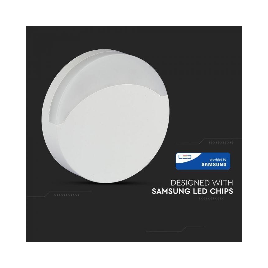 LED Noćno svjetlo sa senzorom SAMSUNG CHIP LED/0,5W/230V 65mm 3000K okruglo