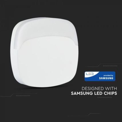 LED Noćno svjetlo sa senzorom SAMSUNG CHIP LED/0,5W/230V 65mm 3000K uglasto