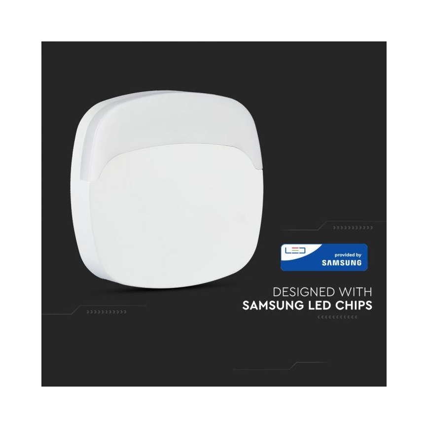 LED Noćno svjetlo sa senzorom SAMSUNG CHIP LED/0,5W/230V 65mm 3000K uglasto