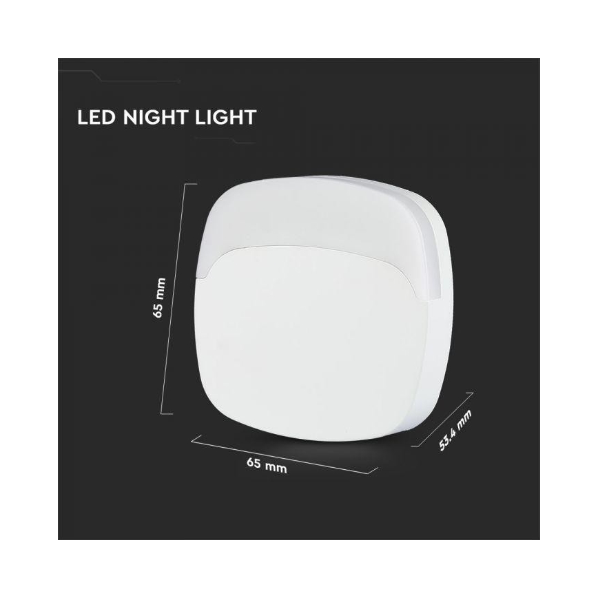 LED Noćno svjetlo sa senzorom SAMSUNG CHIP LED/0,5W/230V 65mm 3000K uglasto